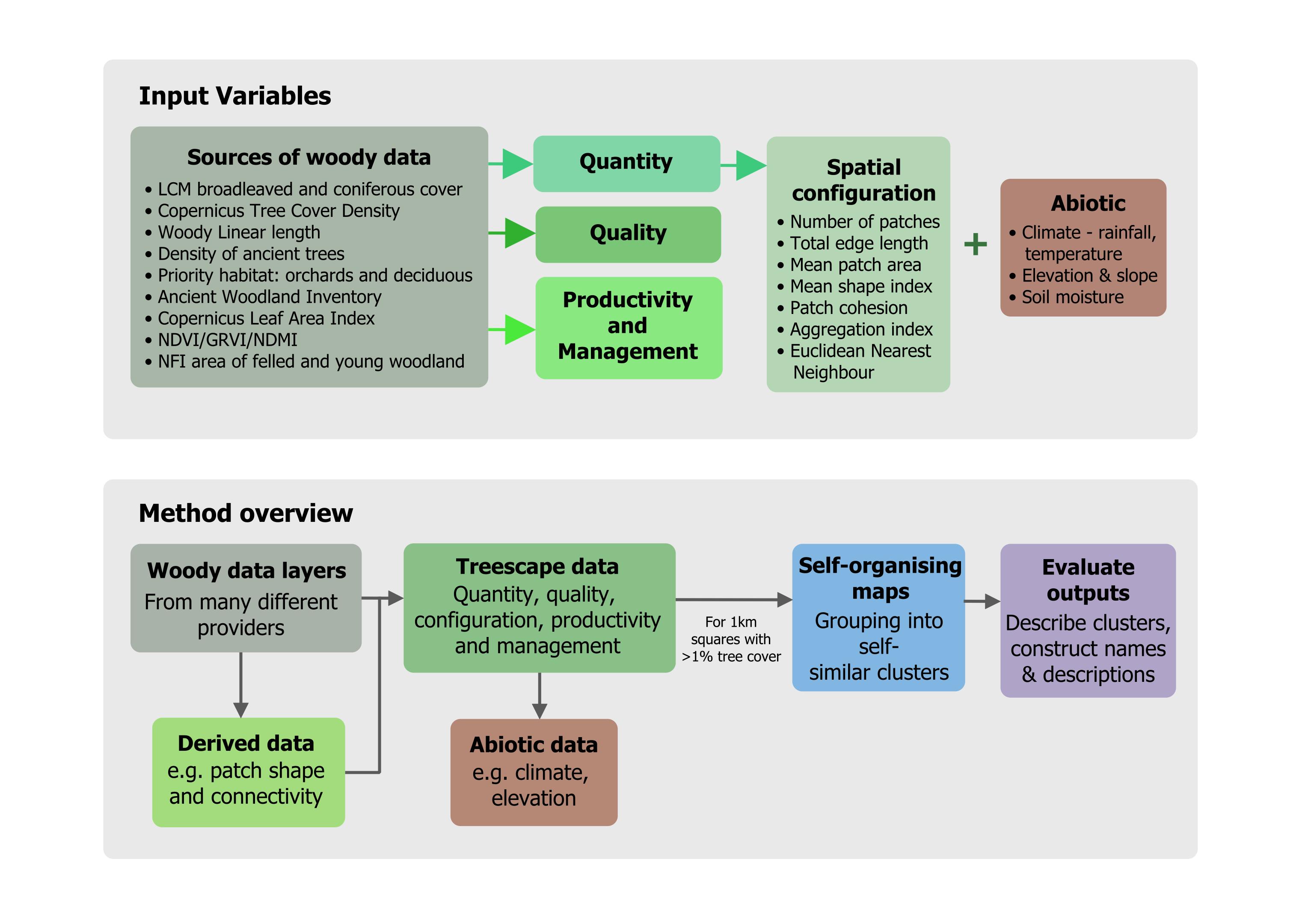 Overview of the input variables and method used to create the typology