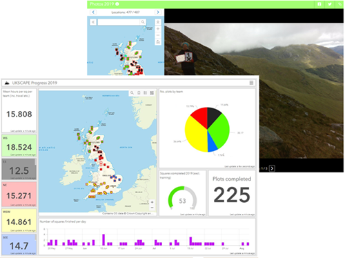 Screengrab of map and data from a field survey